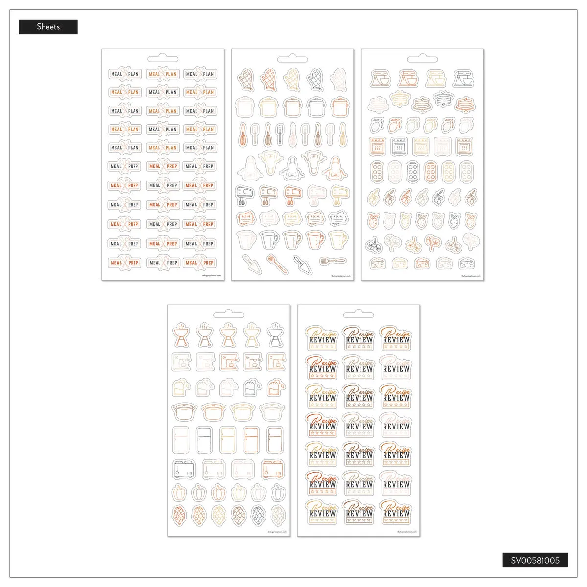 Me & my big ideas Rustic Roots Meal Planning stickers 10 feuilles