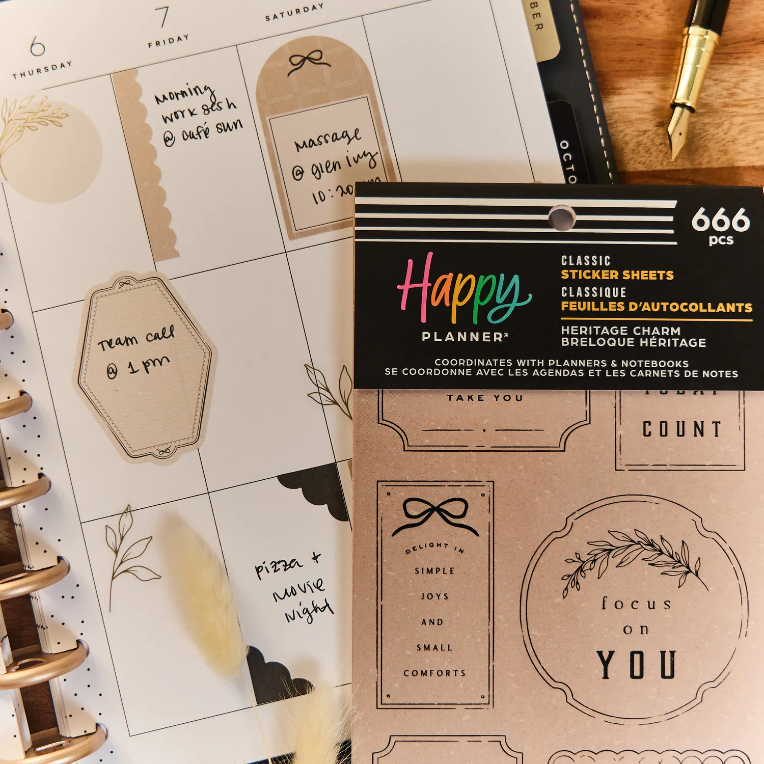 Happy Planner Heritage Charm stickers value pack 666 pièces