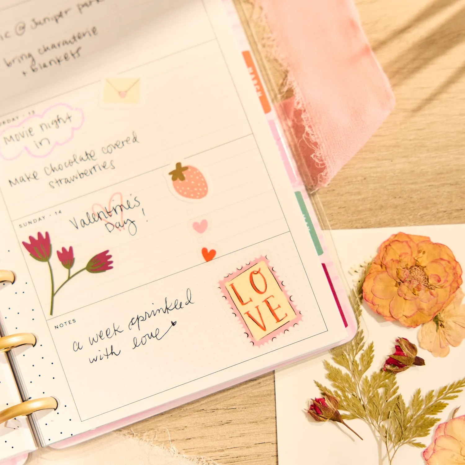 Happy Planner Floral Embrace 2026-2027 agenda Mini horizontal