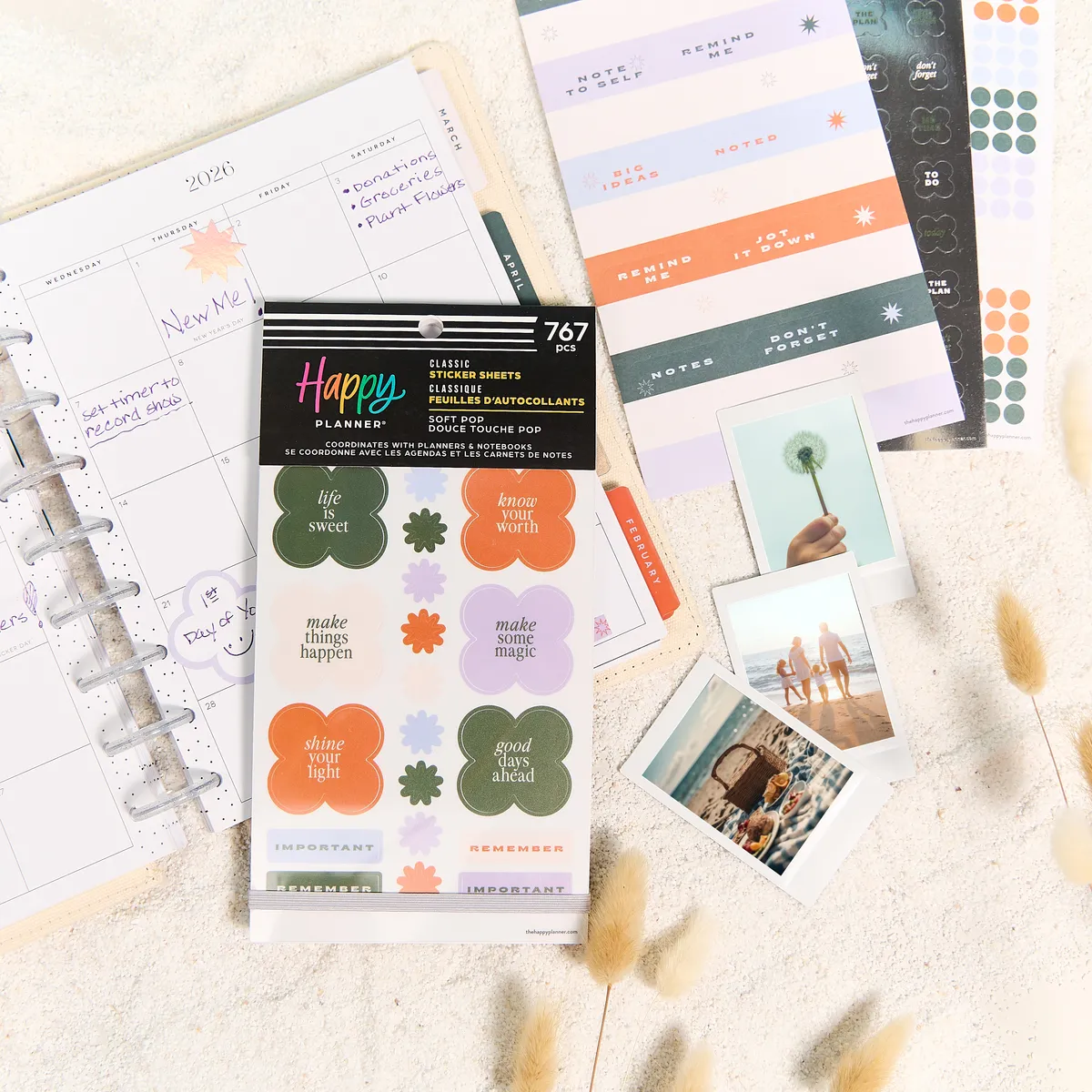 Happy Planner Soft Pop stickers Classic 30 planches 767