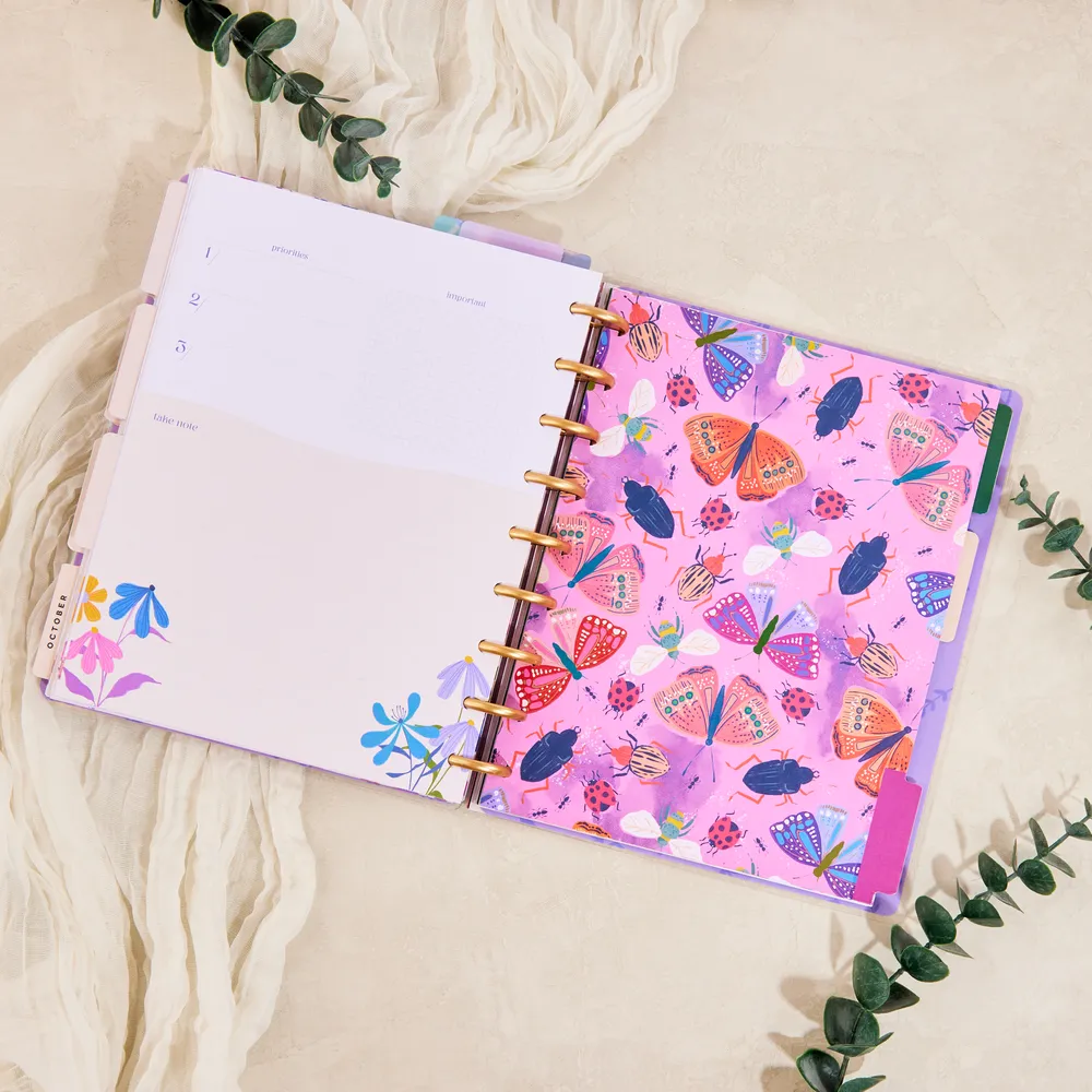Happy Planner Midnight Botanical extension verticale 6 mois