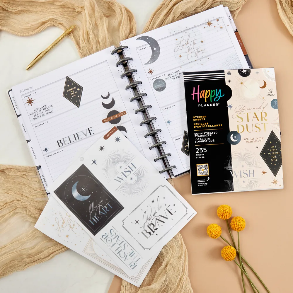 Happy Planner Stargazer carnet stickers grand 235 cosmos