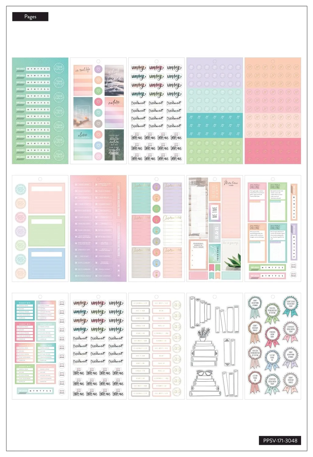 Happy Planner Digital Detox stickers value pack 713 pièces