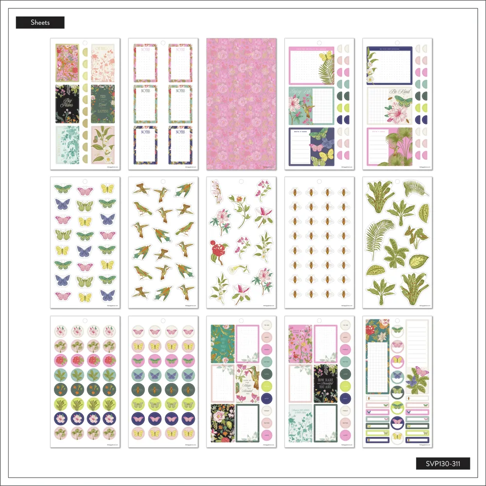 Happy Planner Feathers Flowers stickers dorés 525 pièces