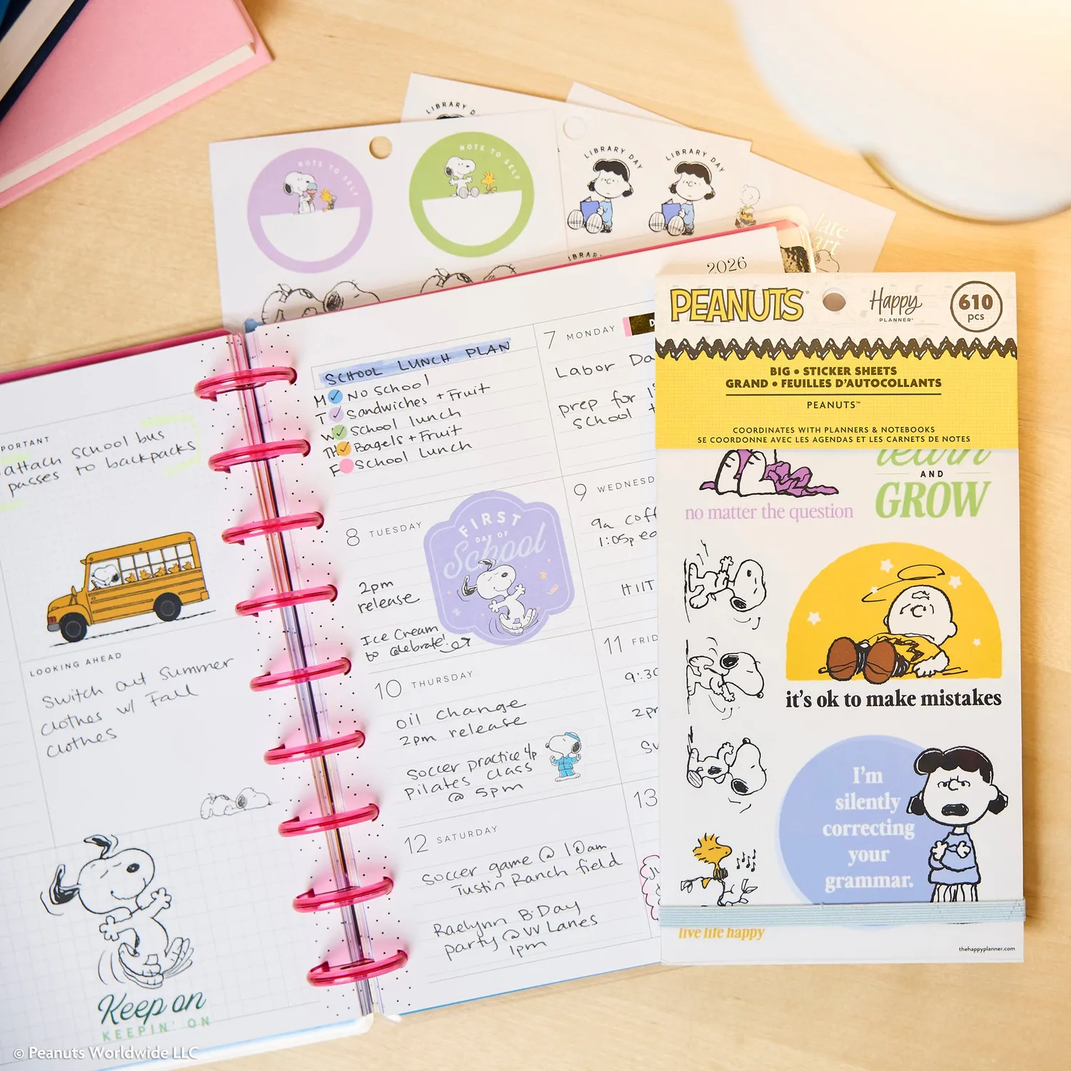 Happy Planner Peanuts Teacher stickers Big value pack