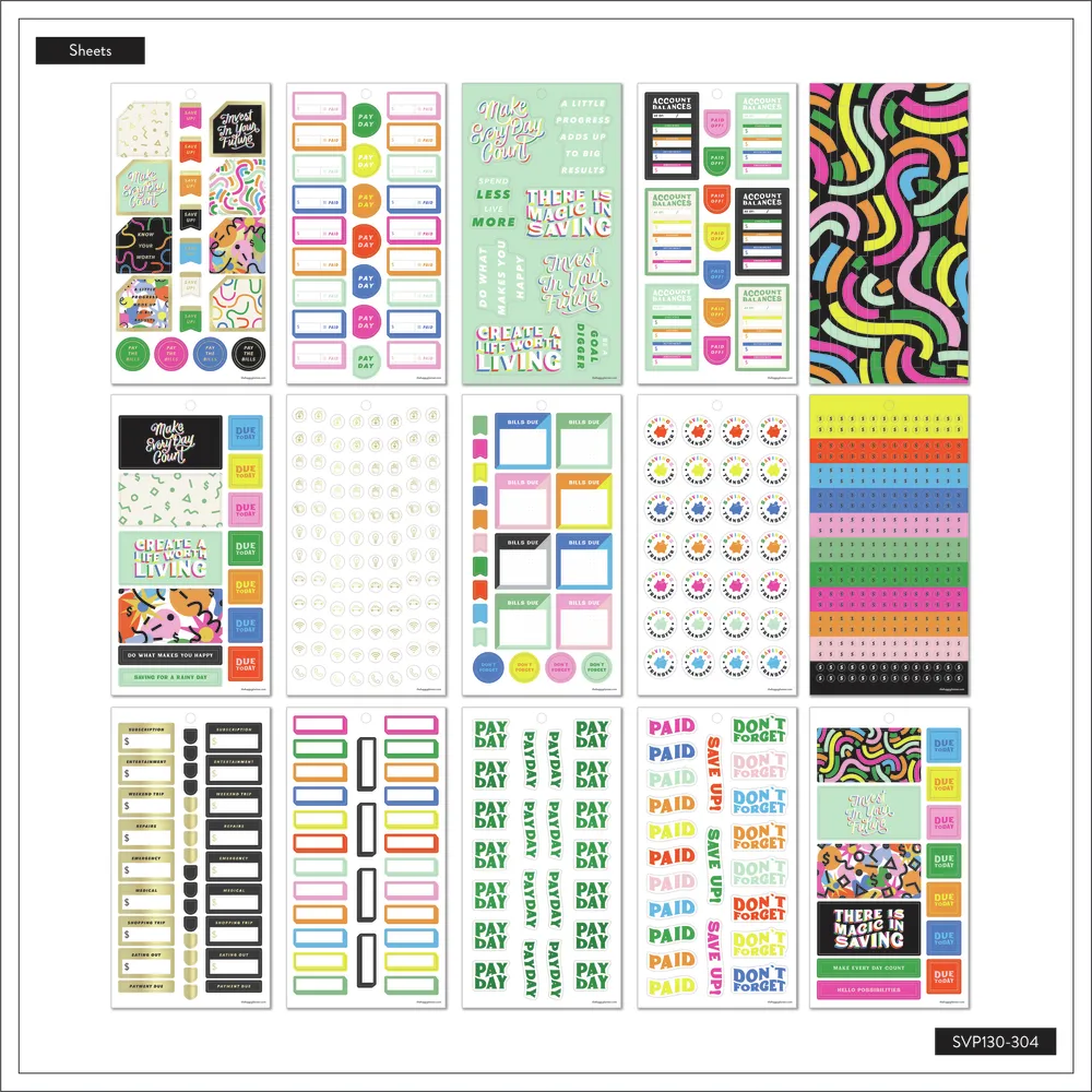 Me & my big ideas Happy Planner Big Dollar Energy stickers 1444