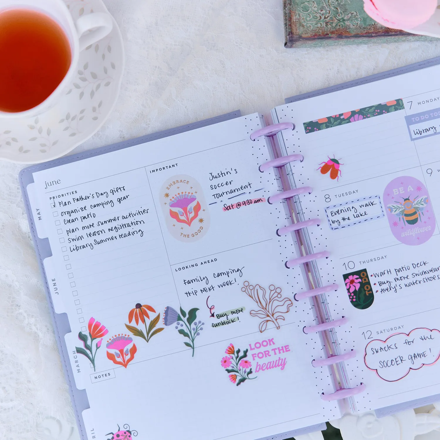 Happy Planner Hive & Bloom 2027 agenda dashboard Classic floral