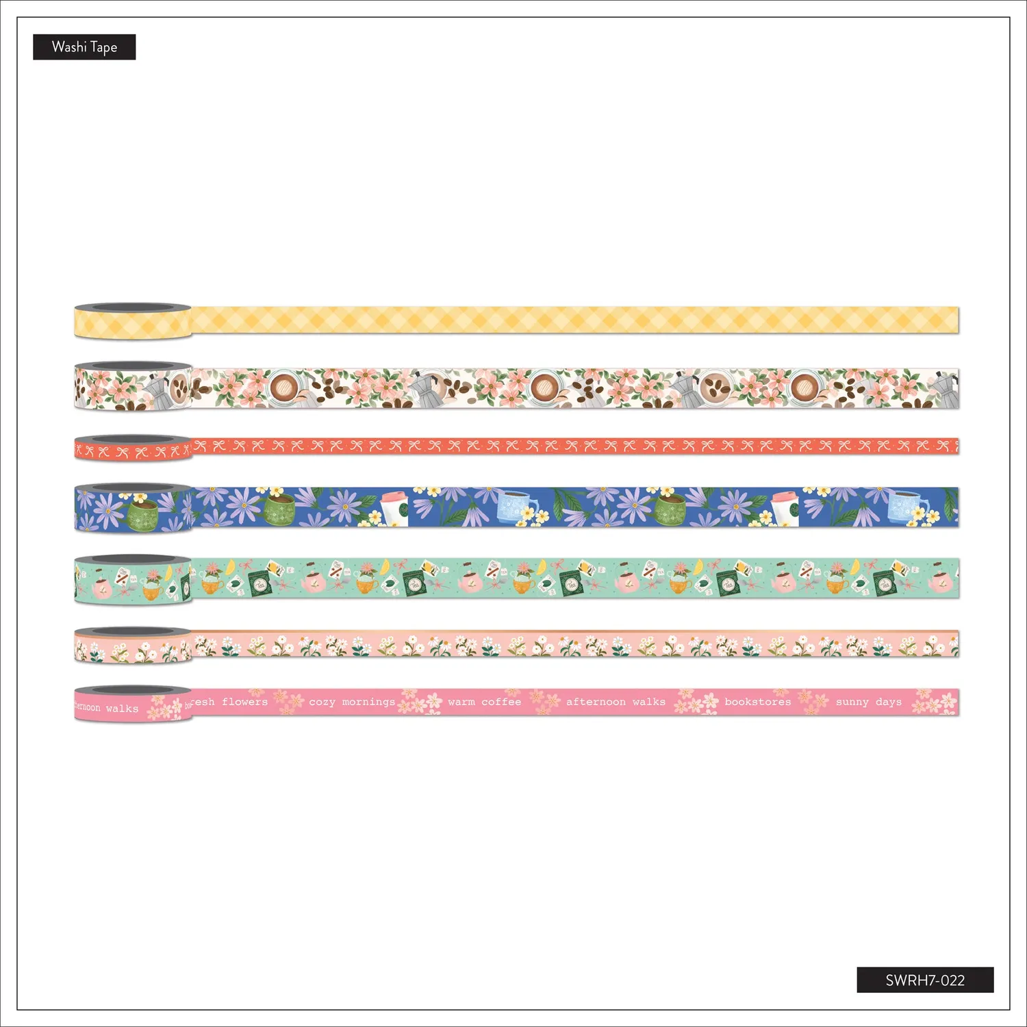 Happy Planner Petal Press washi tape fleurs lot 7 rouleaux