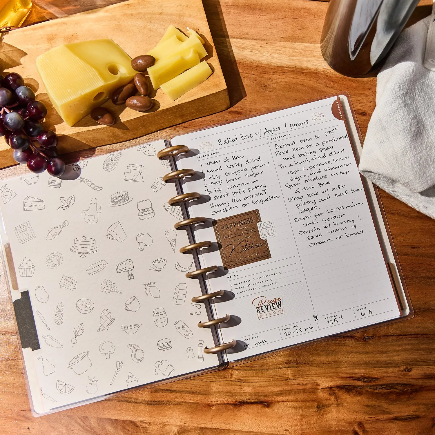 Happy Planner Rustic Roots journal repas Classic 80 pages