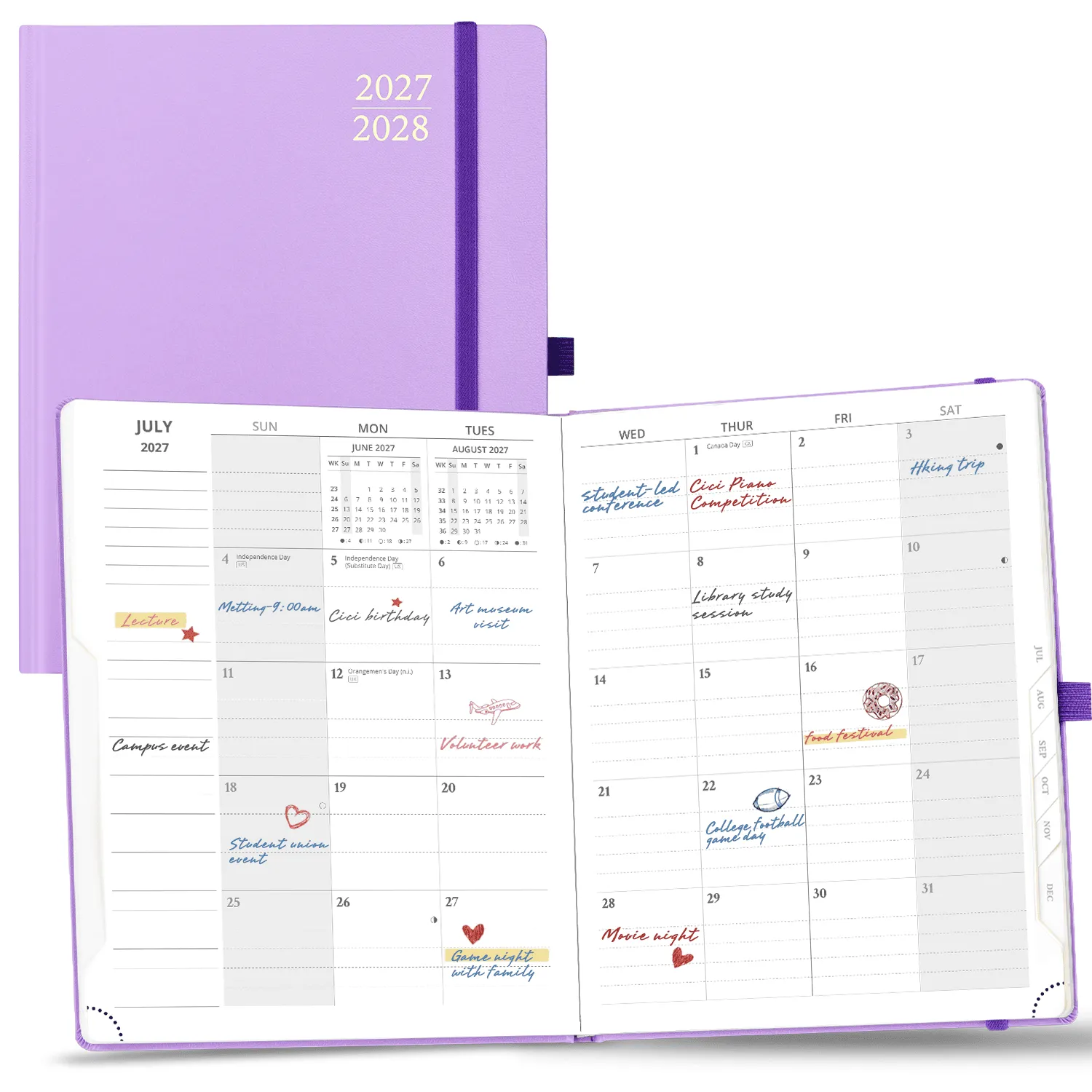 Poprun CEMHB5-27 agenda mensuel 2027 20x25cm violet