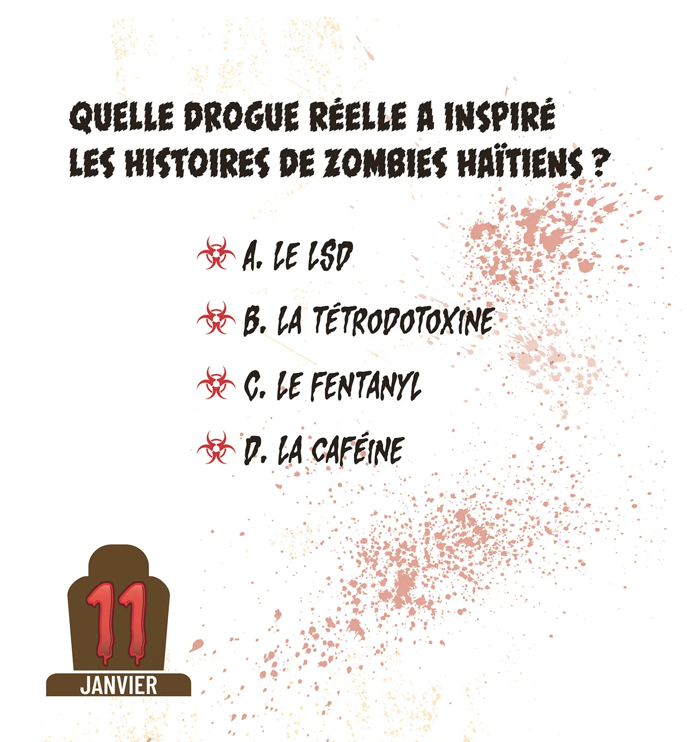 Frigobloc 365 nuits avec les zombies mini calendrier survie