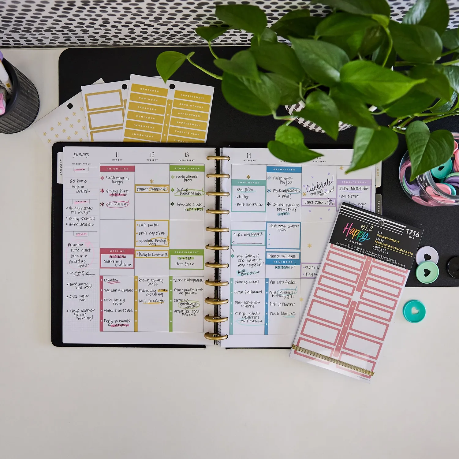 Happy Planner Love L+S Big Value Pack stickers couleurs