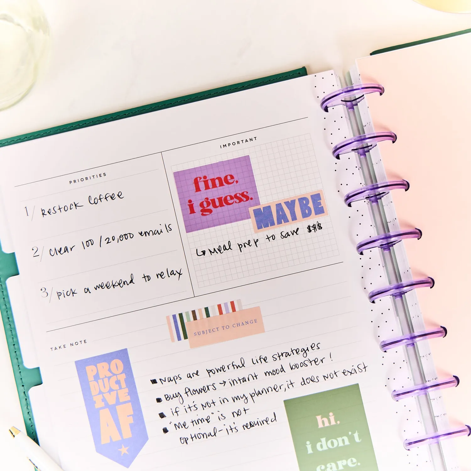 Happy Planner Current Mood agenda Classic vertical non daté