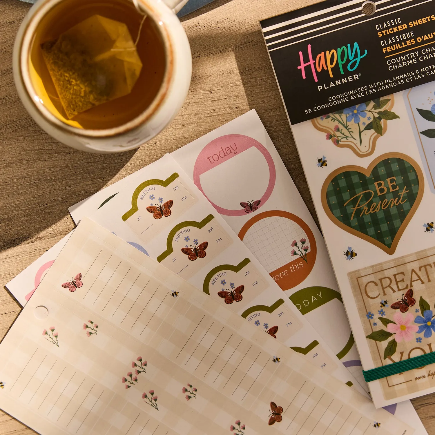 Happy Planner Country Charm Value Pack stickers 30 feuilles fleurs