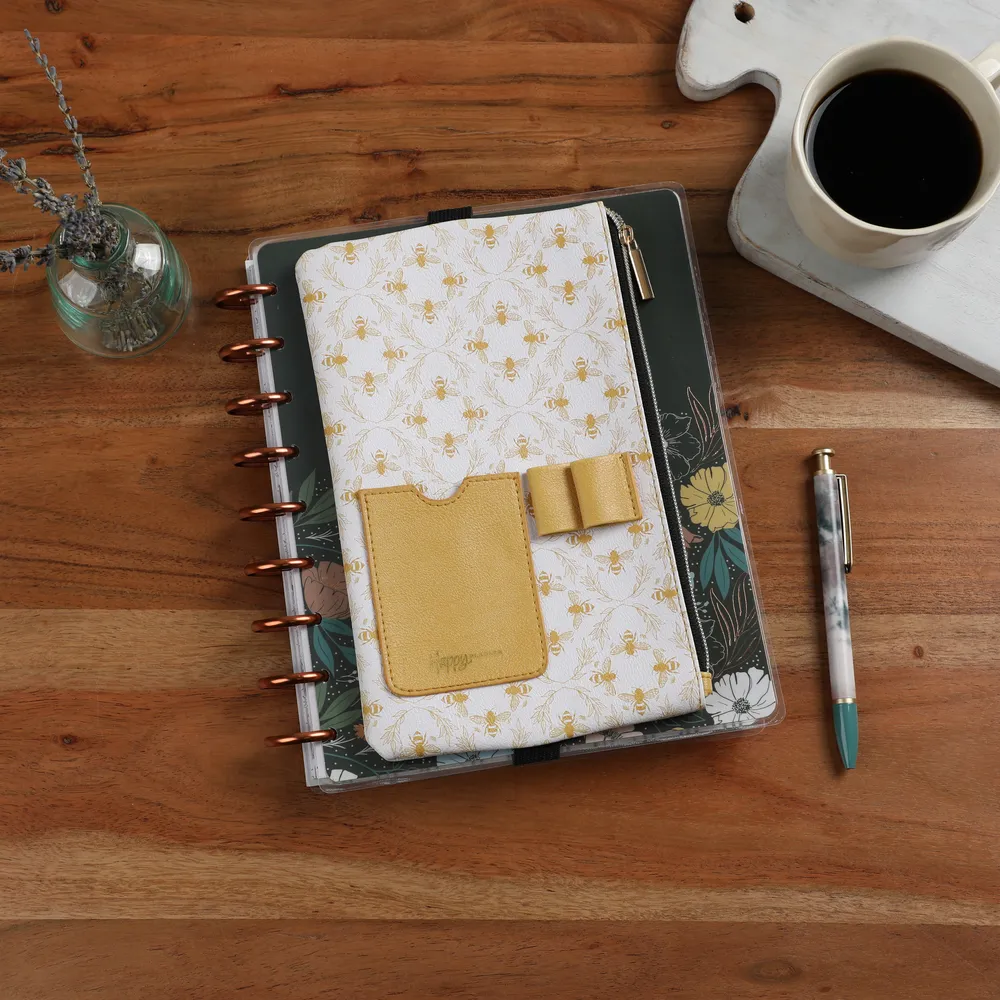 Happy Planner Homesteader trousse zippée abeille jaune