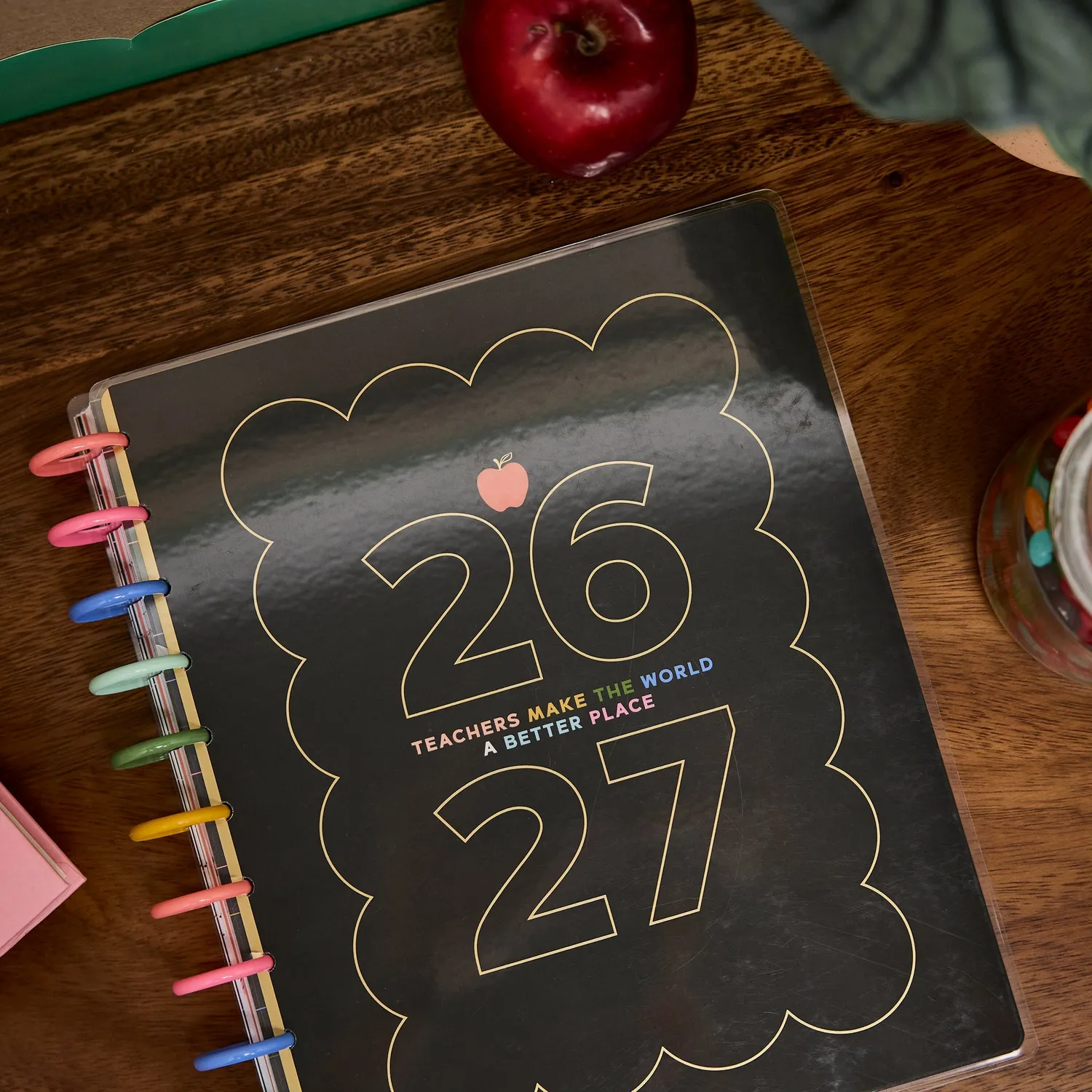 Happy Planner School Doodles Graphite 2026-2027 agenda professeur big