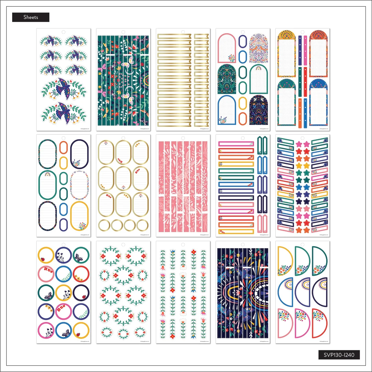 Happy Planner Nordic Bright Value Pack carnet autocollants 695 floral