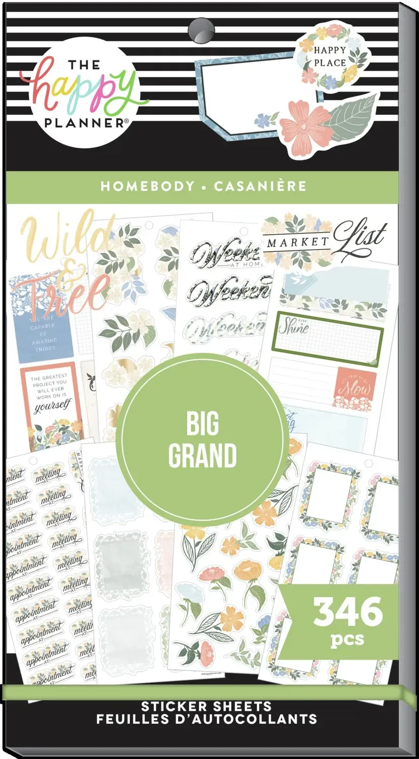 Happy Planner Let's Stay Home stickers Big 346 maison