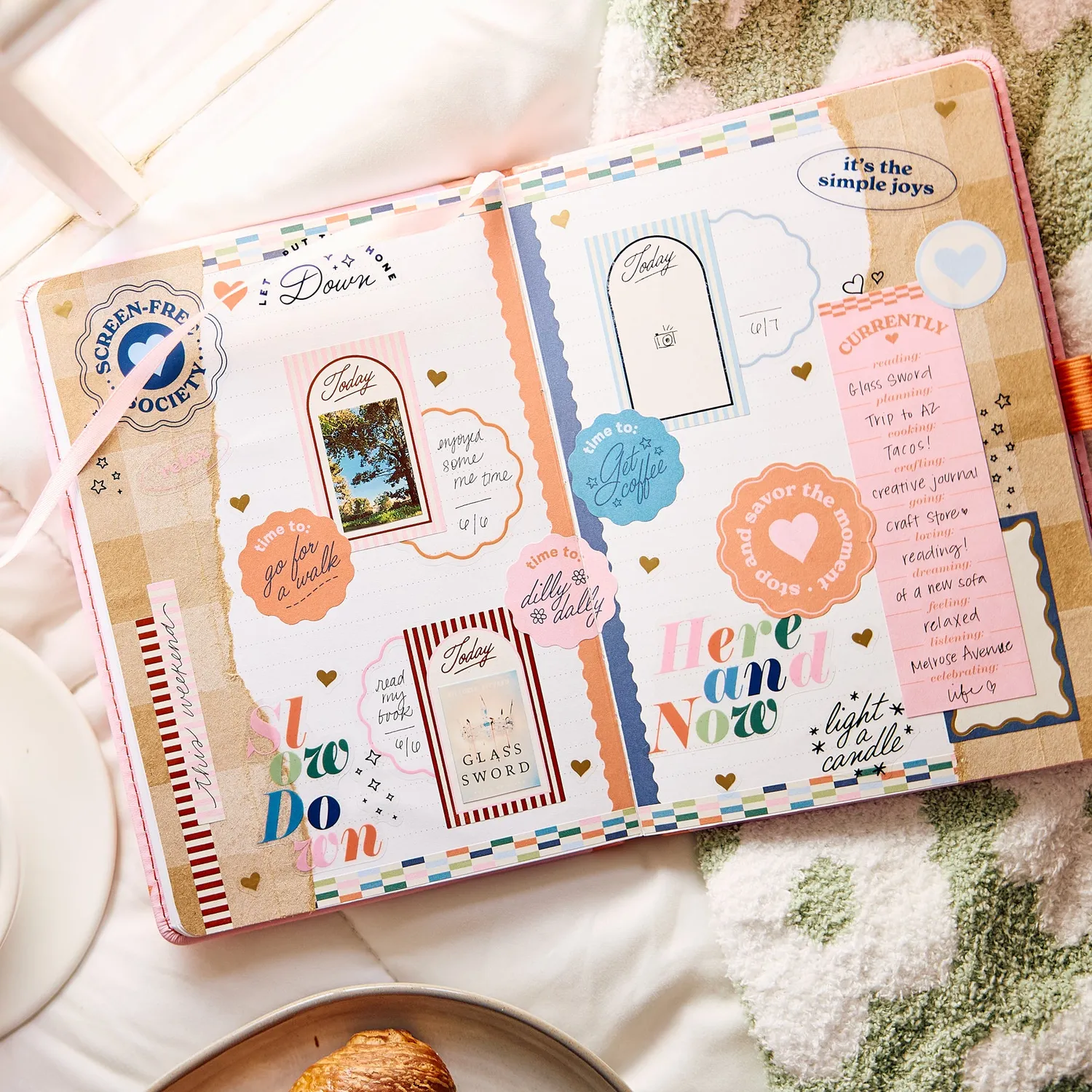 Happy Planner Screen Free Society journal relié pointillé ligné A5