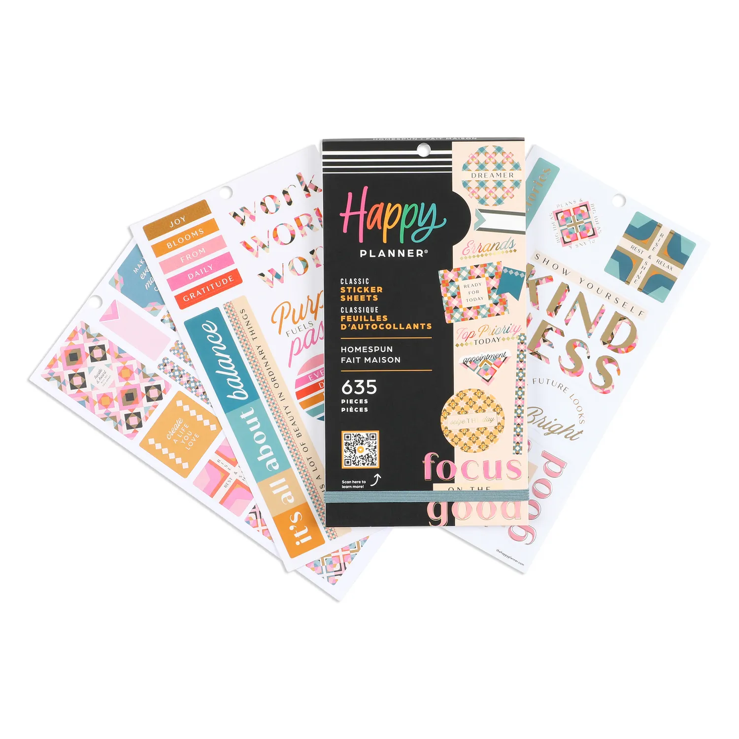 Happy Planner Homespun Value Pack autocollants 635 cosy