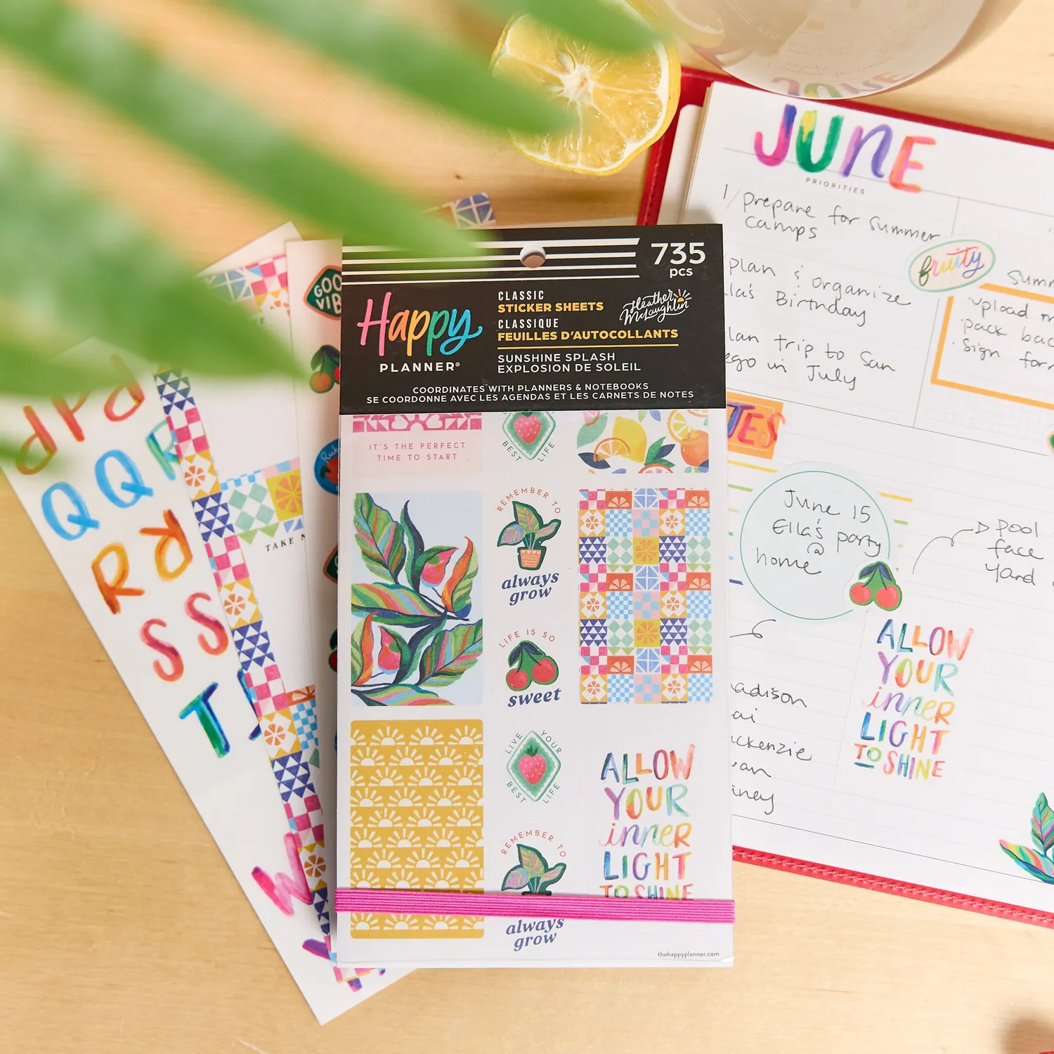 Happy Planner Sunshine Splash stickers colorés 30 planches