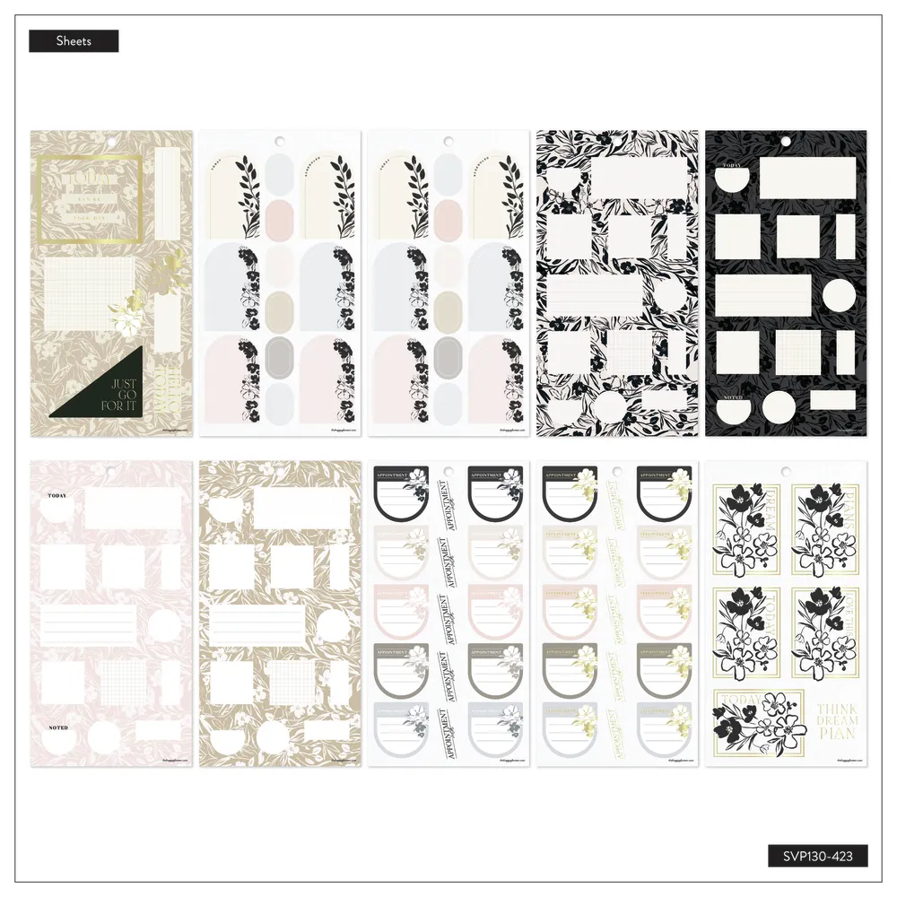 Happy Planner Sketchy Florals stickers value pack 416 pièces
