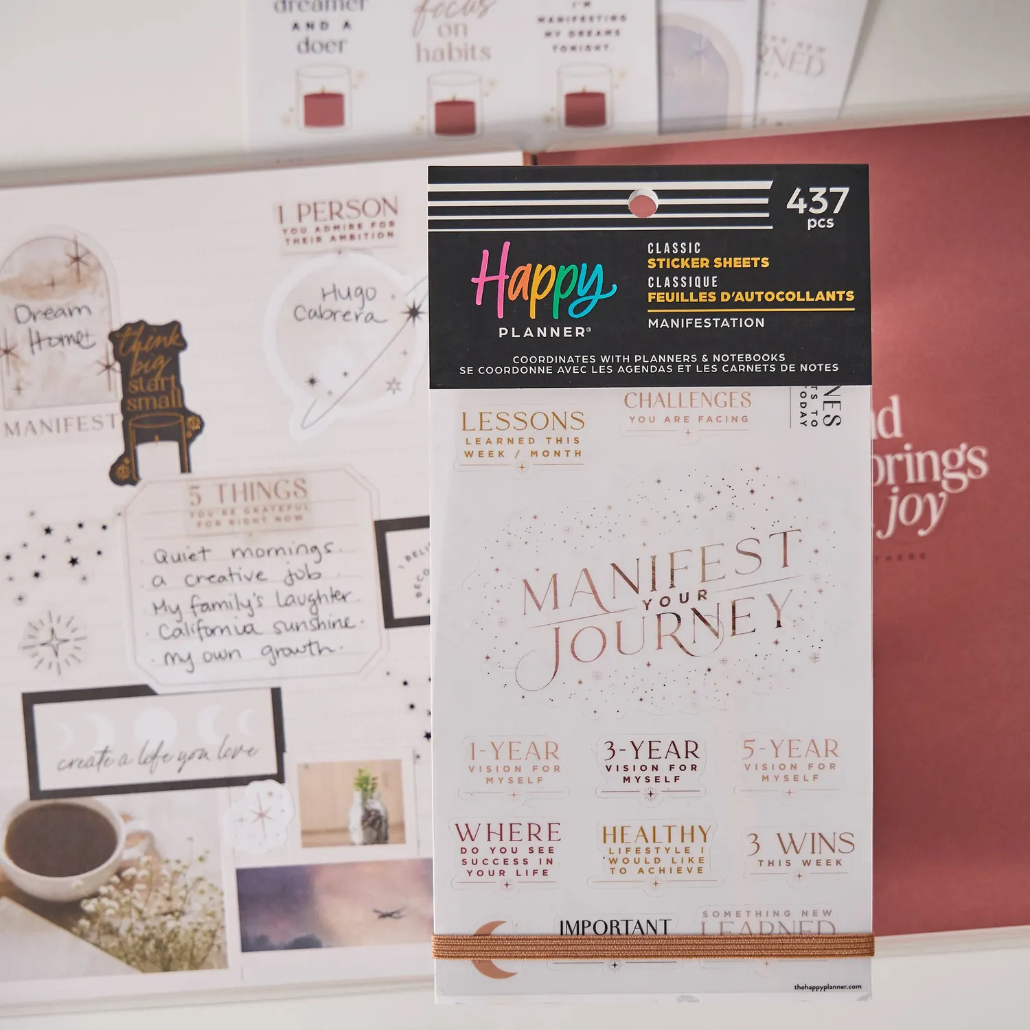 Happy Planner Manifest stickers value pack 30 feuilles neutres