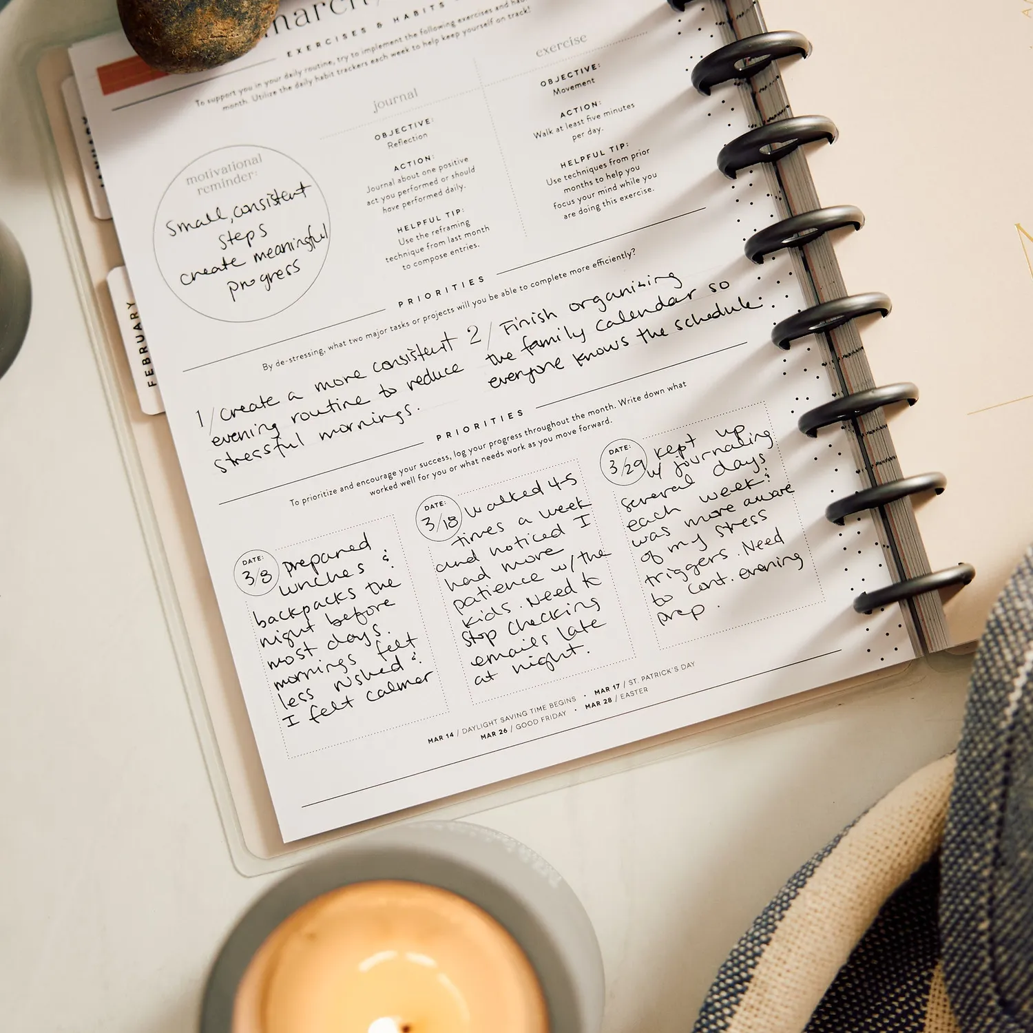 Happy Planner Hushed Hues 2027 agenda Classic 12 mois stress