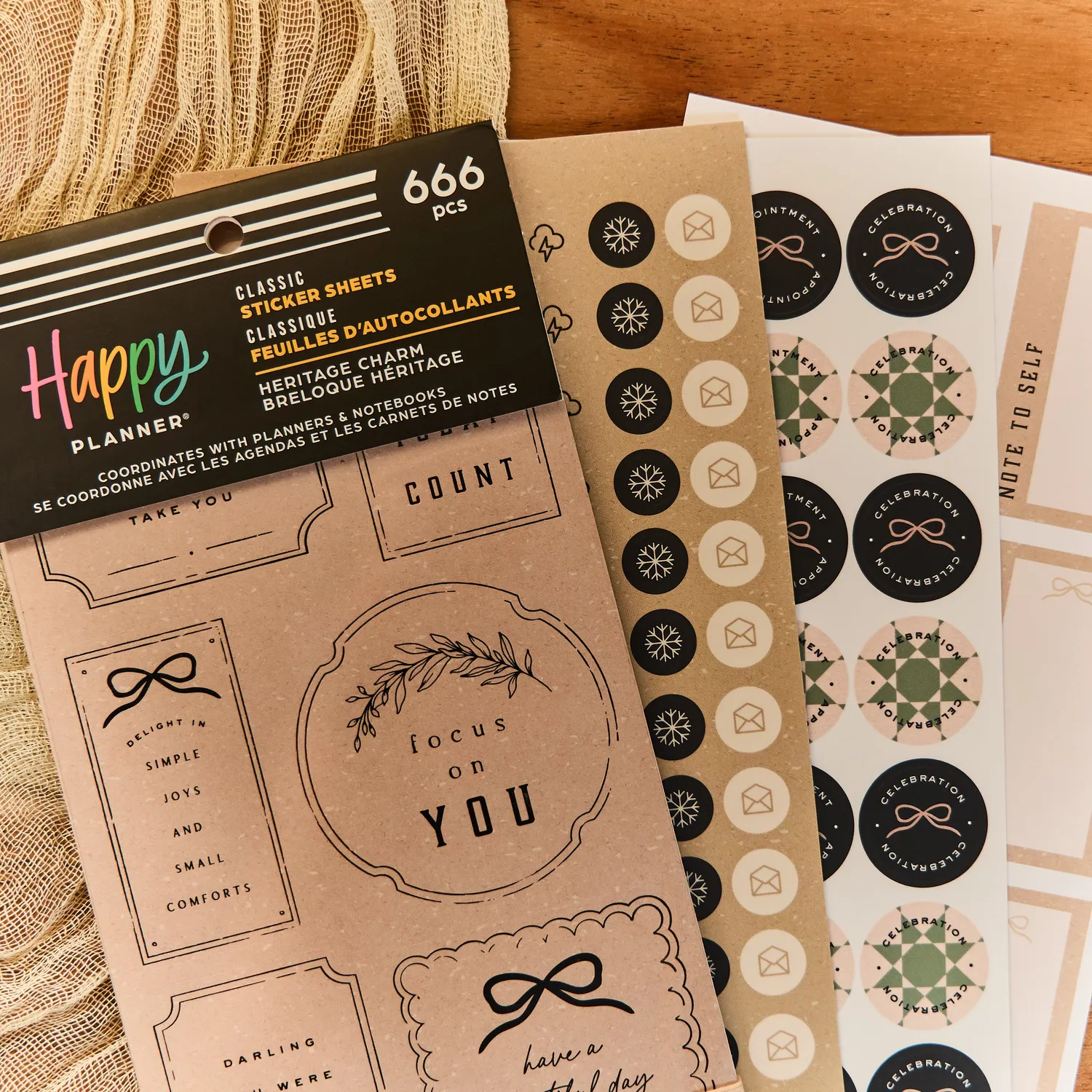 Happy Planner Heritage Charm stickers value pack 666 pièces