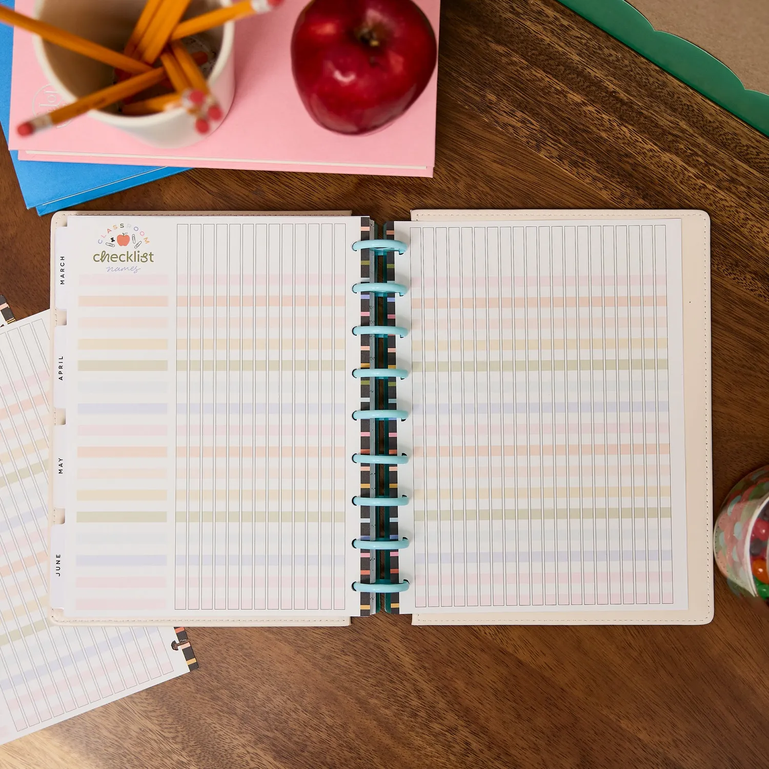 Happy Planner School Doodles Classic Teacher Checklist recharge 40 feuilles