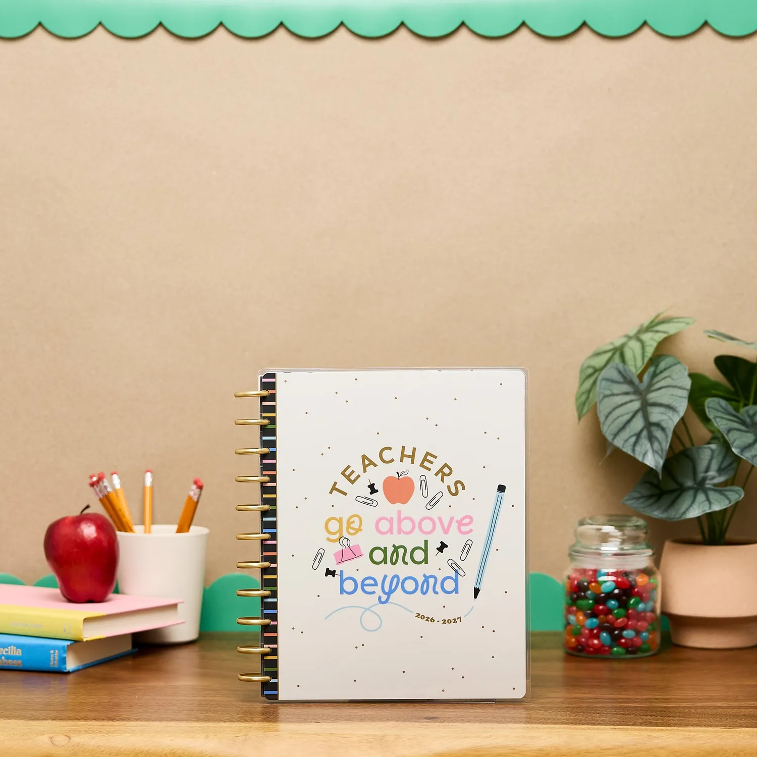 Happy Planner School Doodles Ivory agenda enseignant Big 2026-2027