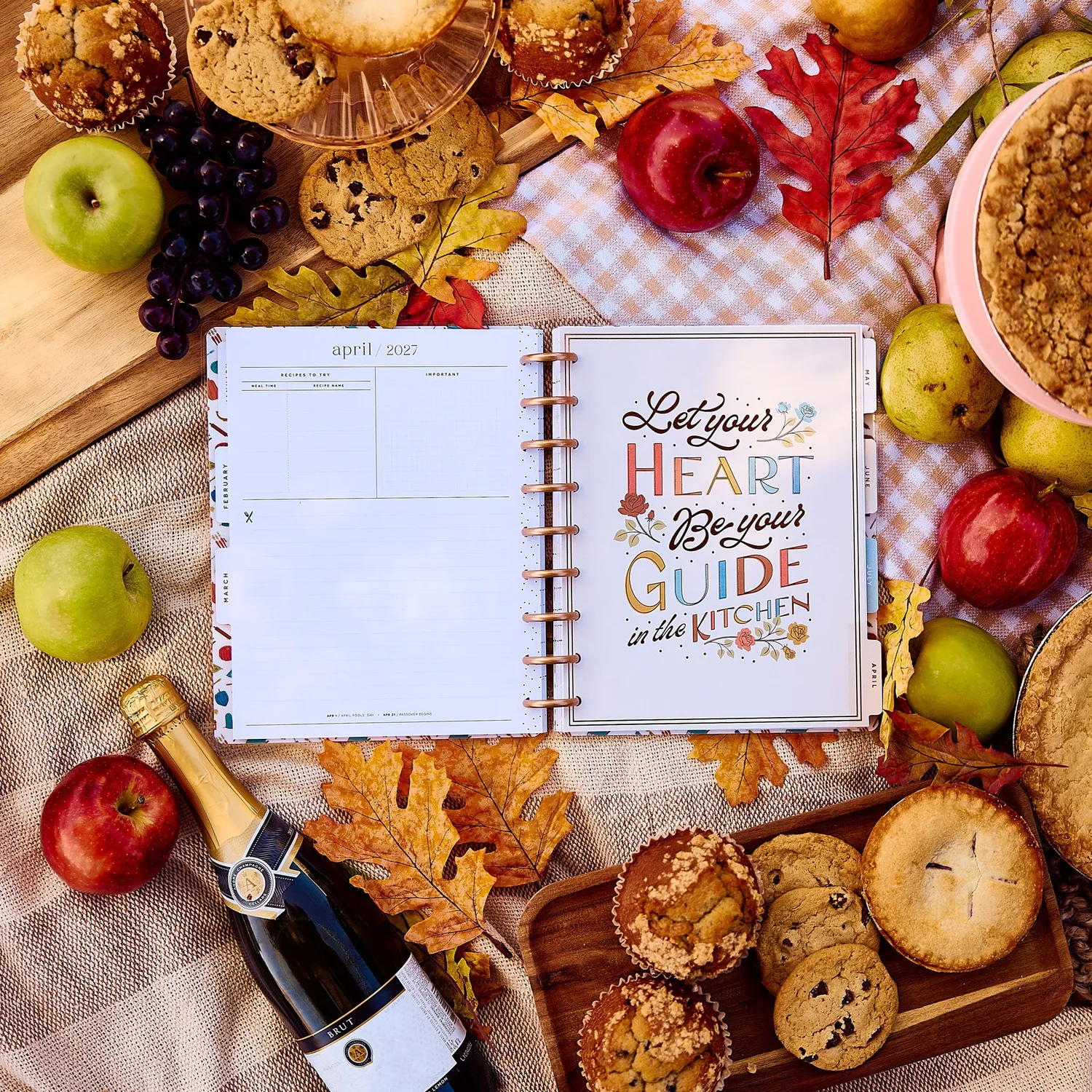 Happy Planner Fall Picnic agenda menus 2027 Classic 12 mois