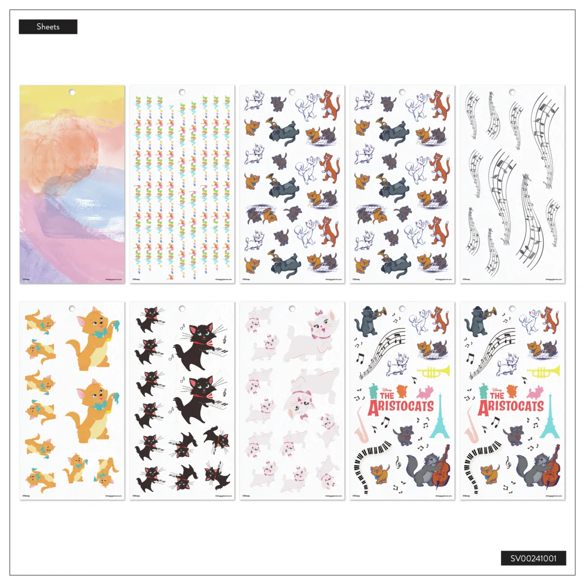 Happy Planner Disney Aristocats Big autocollants 311 pièces