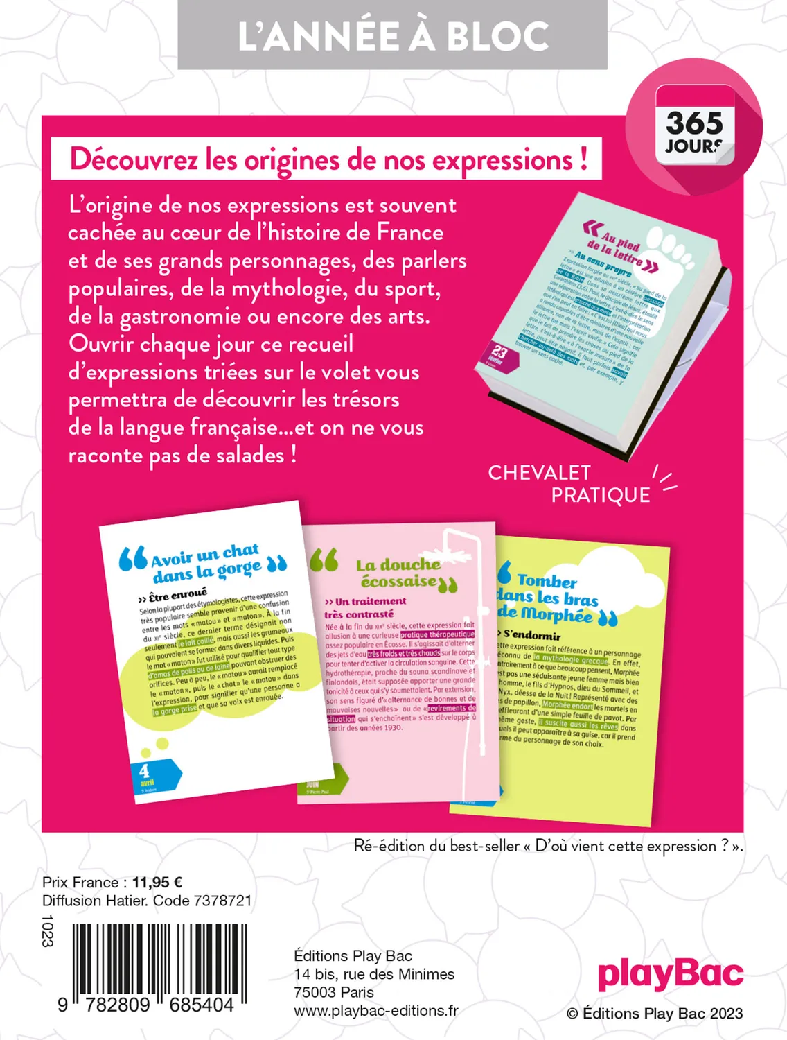 Frigobloc Année à Bloc calendrier Origine des expressions 365 jours