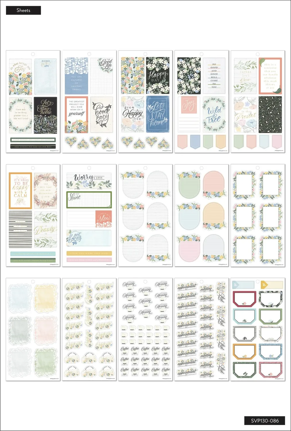 Happy Planner Let's Stay Home stickers Big 346 maison