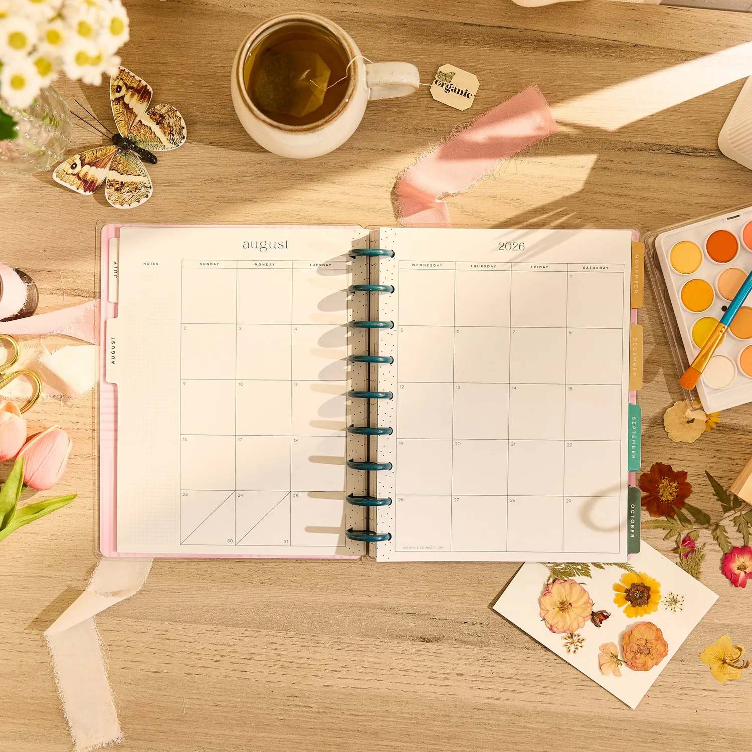 Happy Planner Floral Embrace 2026-2027 agenda 18 mois Classic dashboard