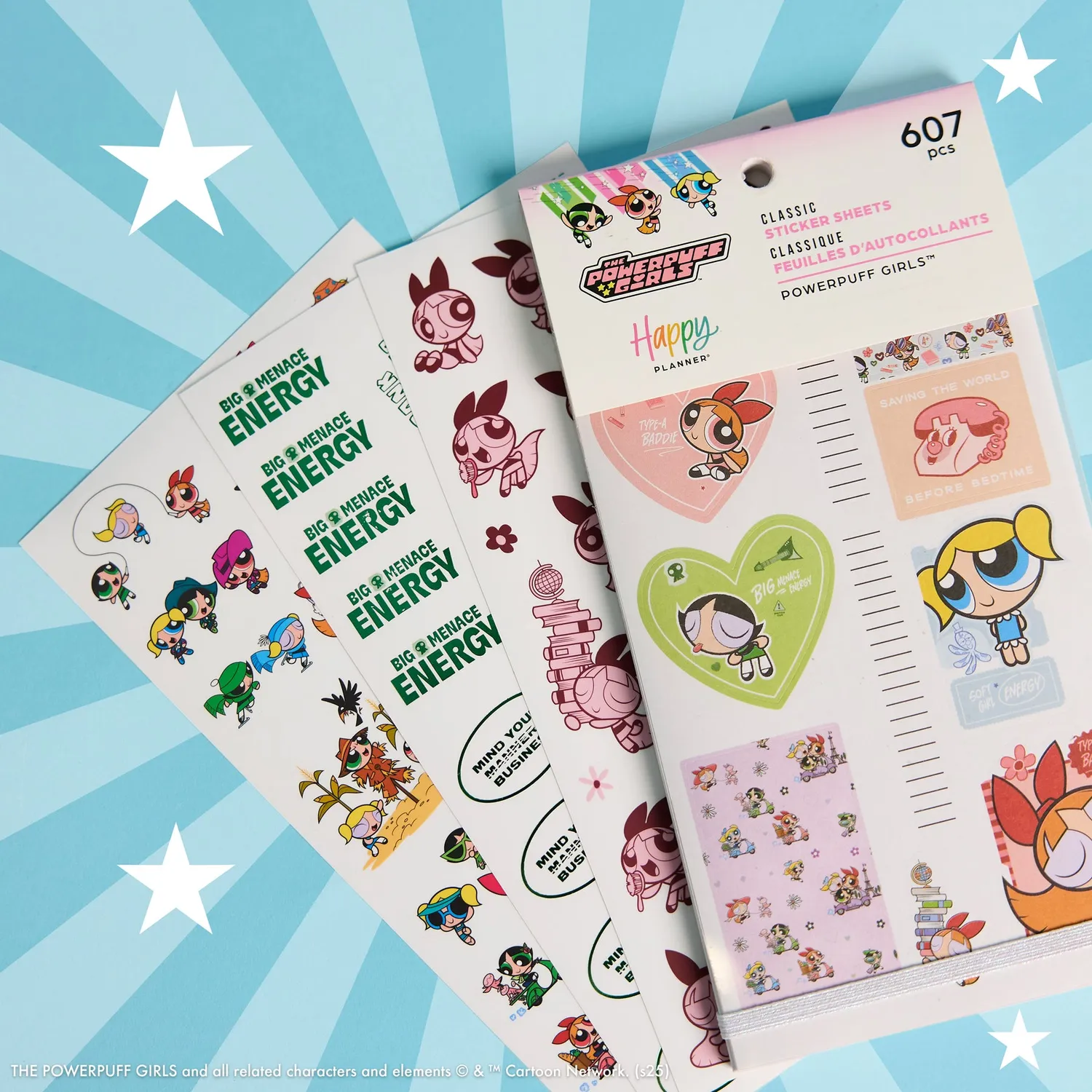 Happy Planner Powerpuff Girls Value Pack stickers 30 feuilles colorés