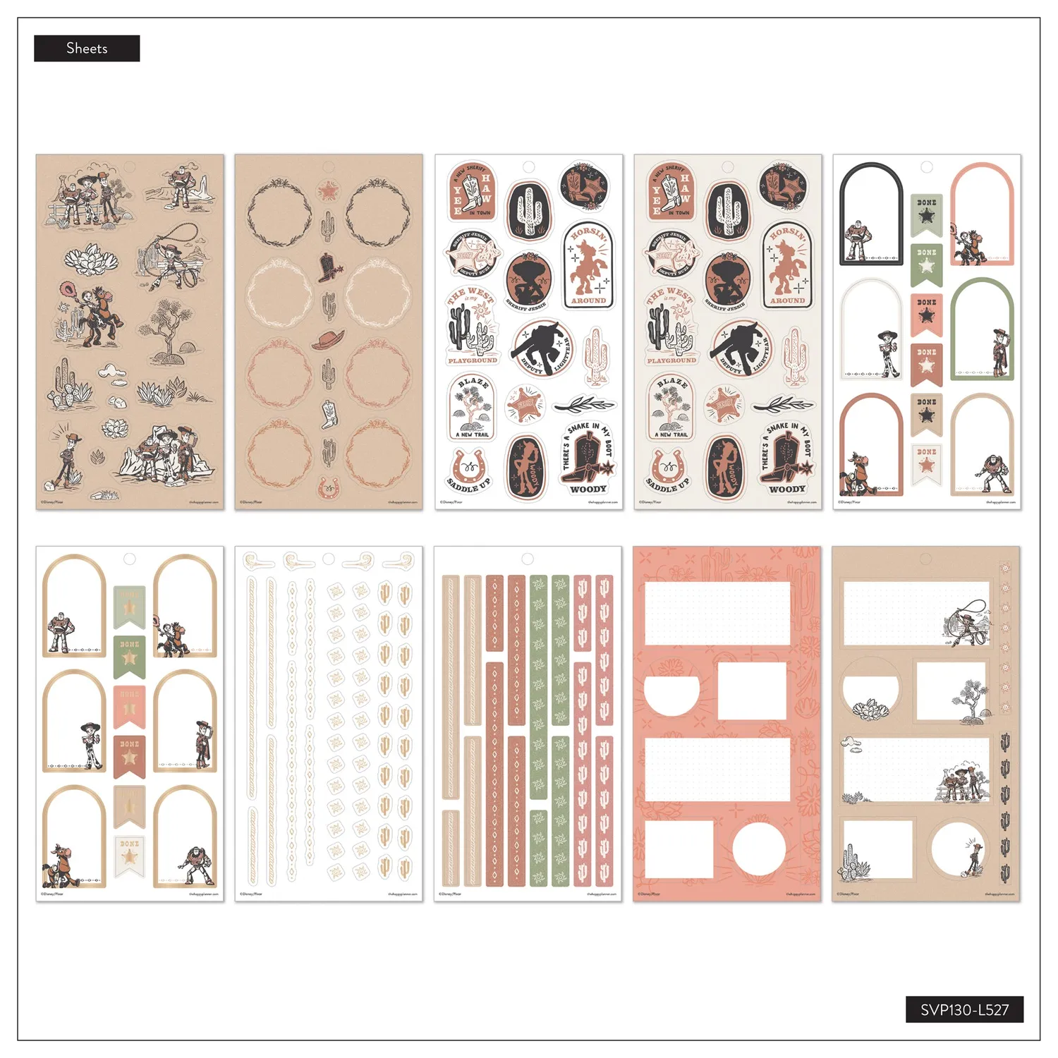 Happy Planner Toy Story Desert Rodeo stickers 30 planches