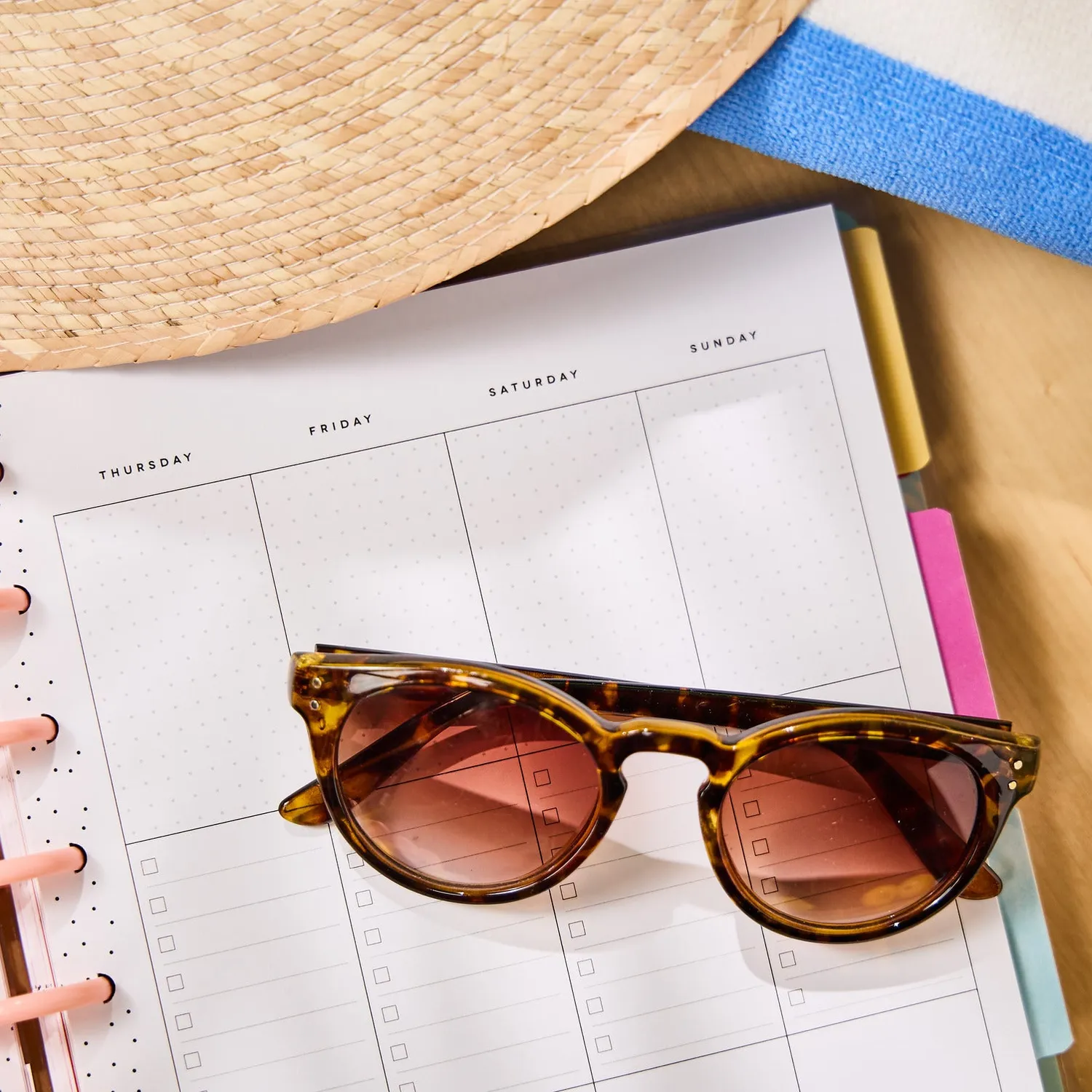 Happy Planner Palm Beach agenda non daté Classic checklist 12 mois