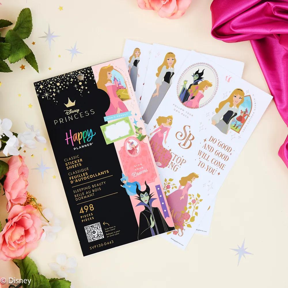 Happy Planner Disney Sleeping Beauty stickers 30 feuilles