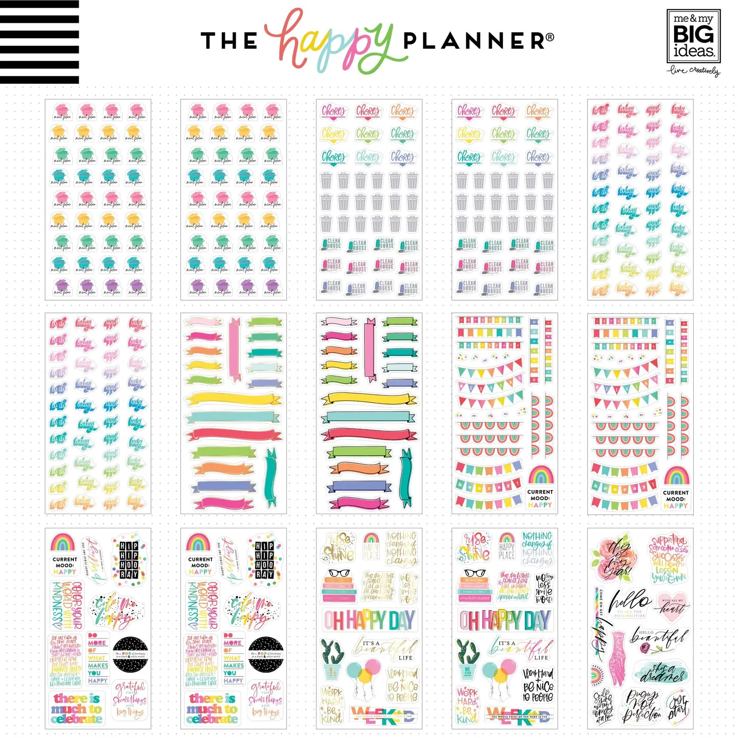Me & my big ideas Brights stickers mega pack 100 feuilles 3888
