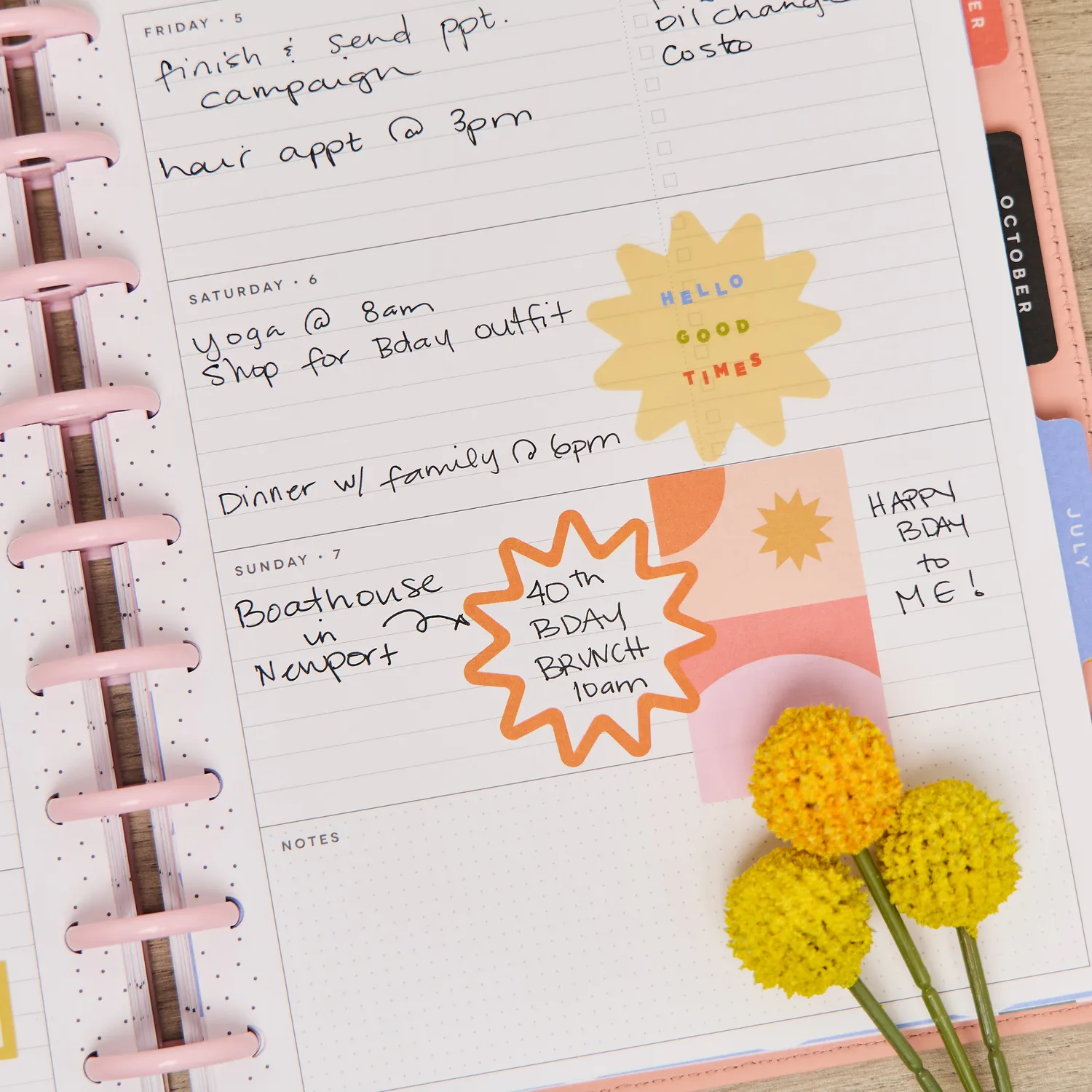 Happy Planner Pop Splash agenda Classic horizontal 12 mois 2026