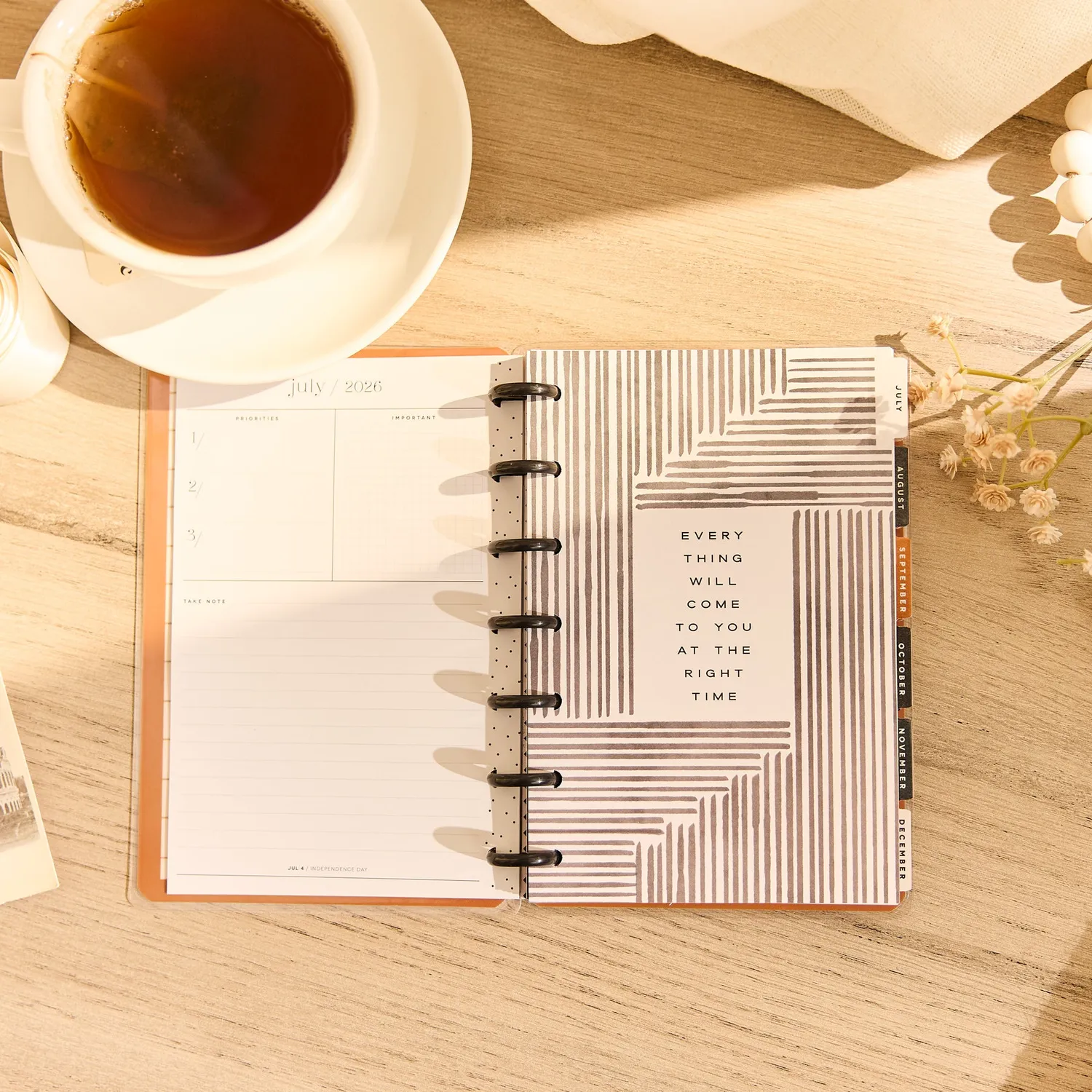 Happy Planner Neutral Noir 2026-2027 agenda mini vertical noir