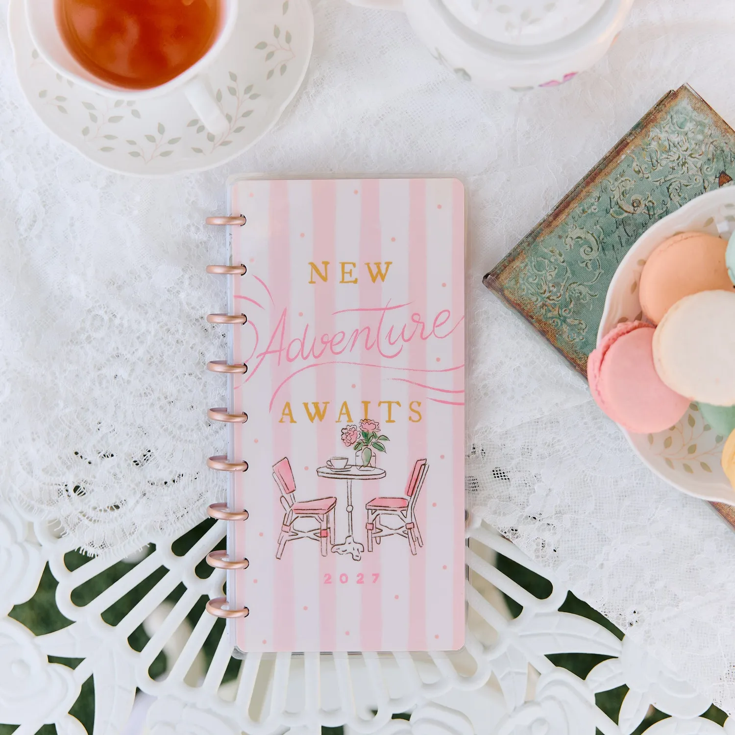 Happy Planner Seasonal Sidewalks agenda 2027 Skinny horizontal 12 mois