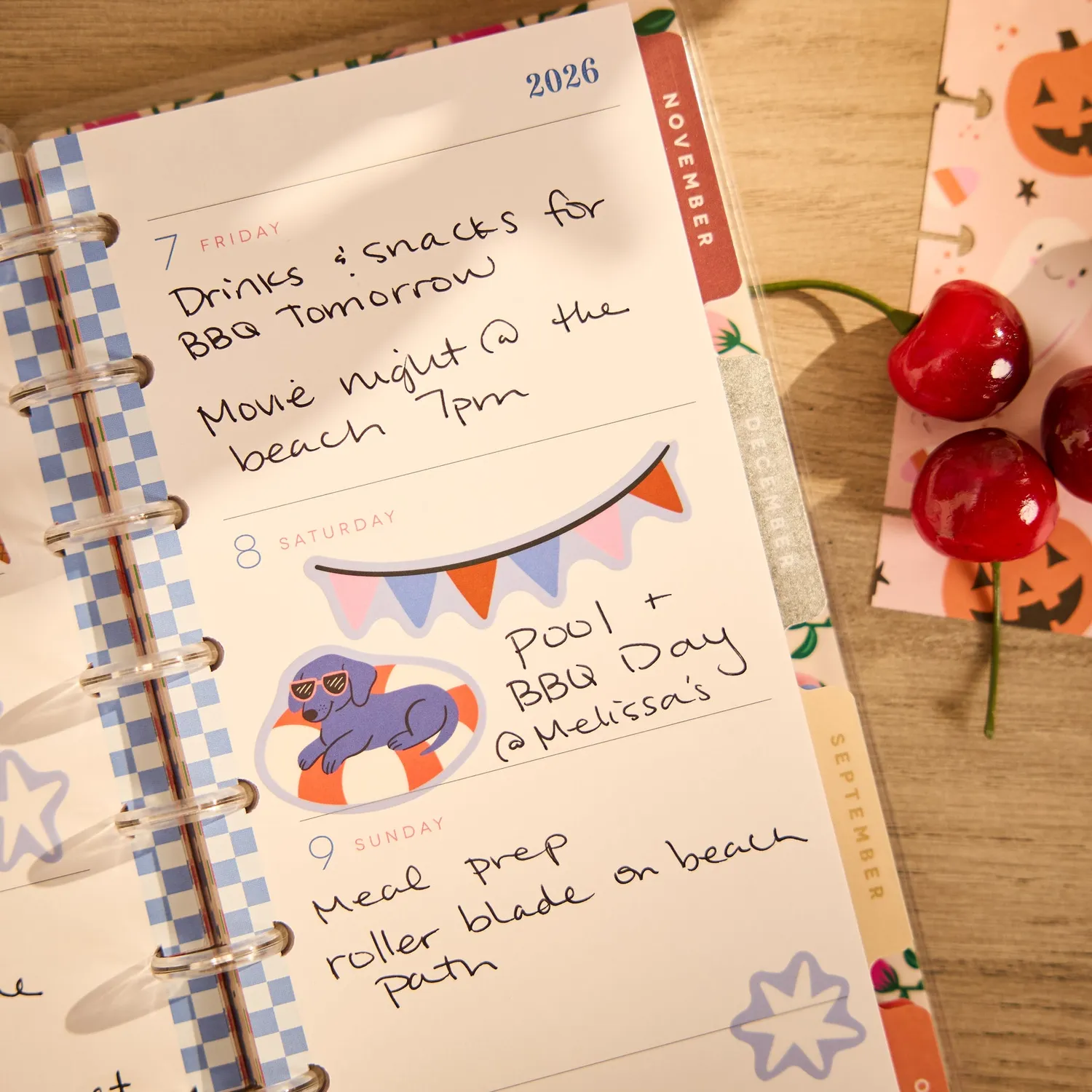 Happy Planner Festive Year agenda skinny horizontal 12 mois