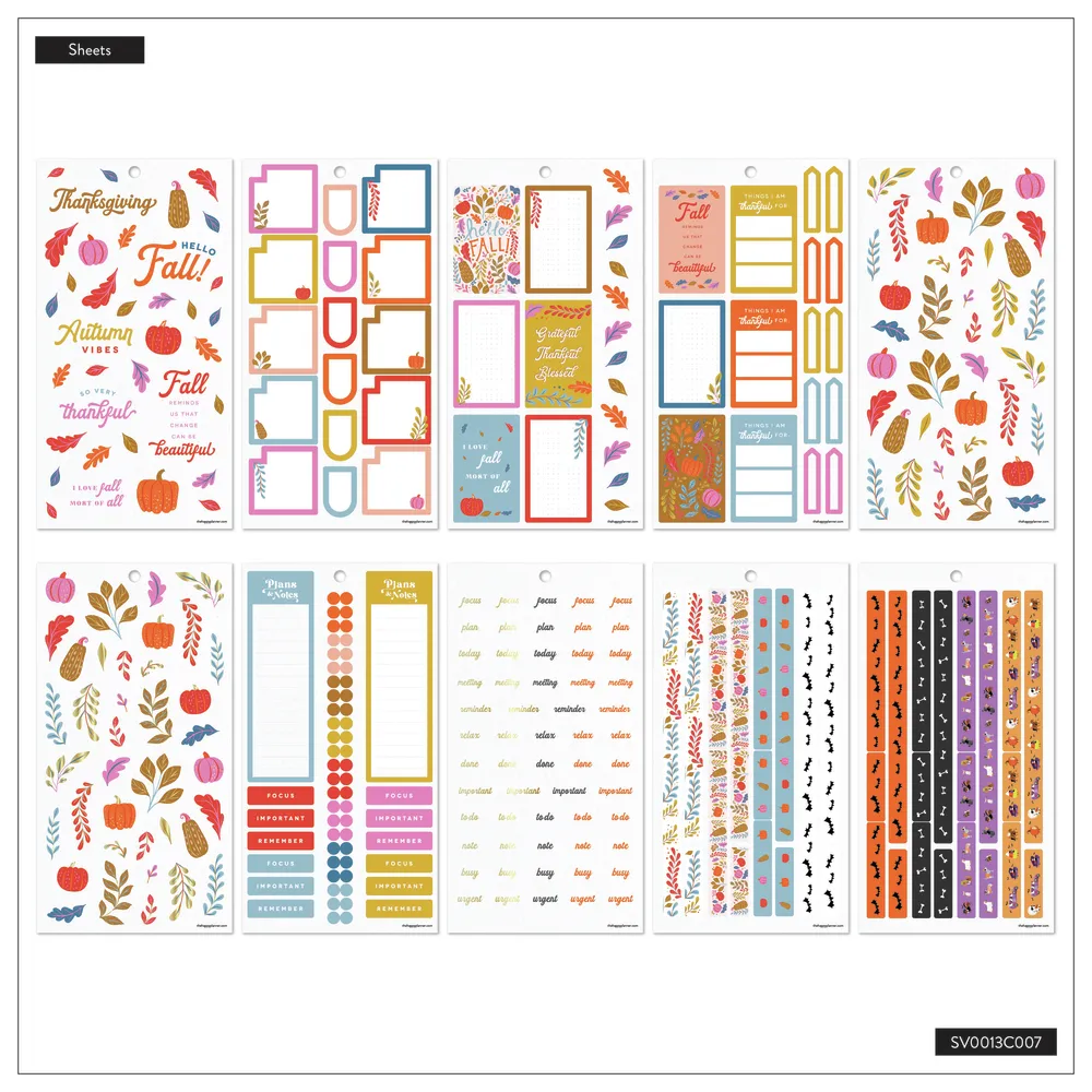 Happy Planner Autumn Accents stickers Classic 30 feuilles automne