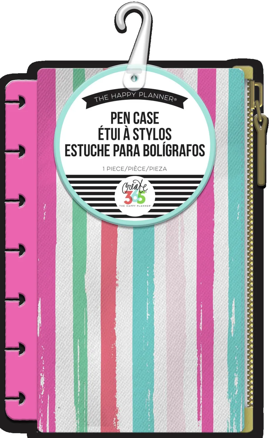 Happy Planner Colorful Stripes Mini trousse agenda à clips toile