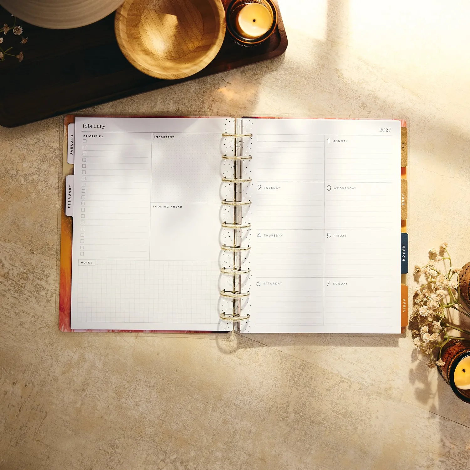 Happy Planner Abstract Autumn agenda 2027 Classic Dashboard