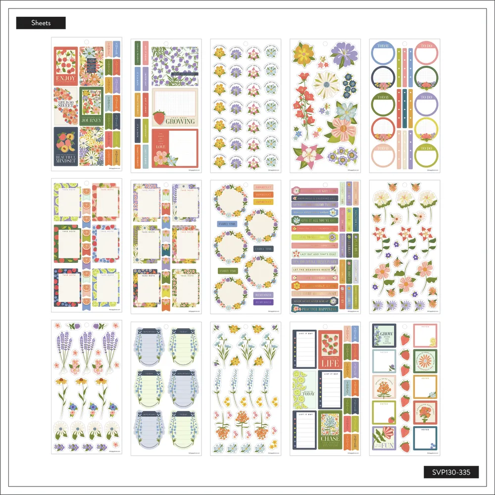 Happy Planner Spring Market carnet autocollants 621 floral agrumes