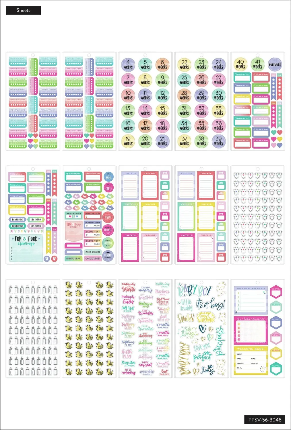 Happy Planner Pregnancy stickers grossesse 1011 pcs